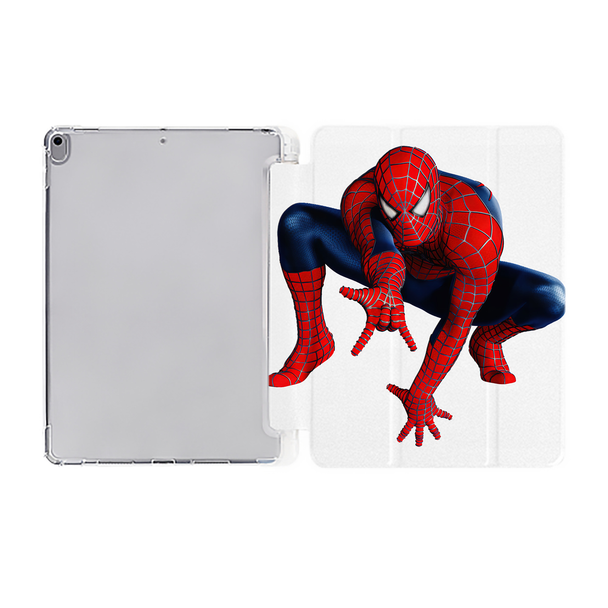 （画像用） Spider Man スパイダーマン IPad ケース ペン収納付き 三つ折りスタンド PUレザー×シリコン 対応機種9.5/10.5/10.9インチ